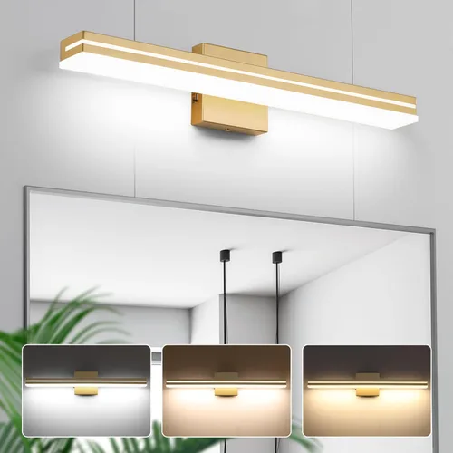 Miniatura 17 de SineRise Barra de Luz LED Moderna para Tocador de Baño de 16 Pulgadas, Accesorios de Iluminación de Pared de Baño Modernos de Acrílico Cromado Sobre
