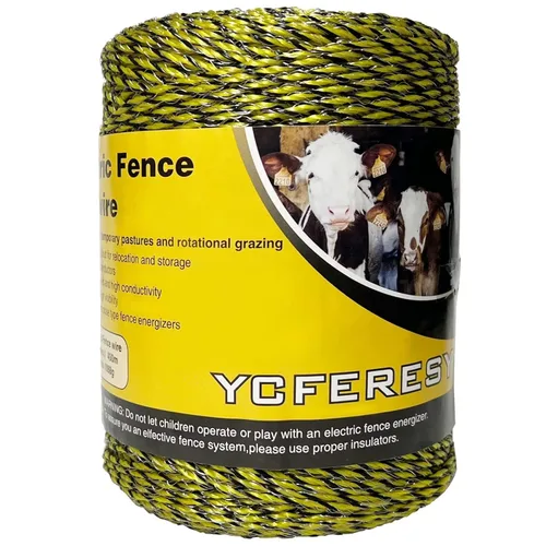 Alambre para valla eléctrica de polietileno de 1312 pies, 400 metros, 6 hebras de acero inoxidable para una conductividad confiable y resistencia a
