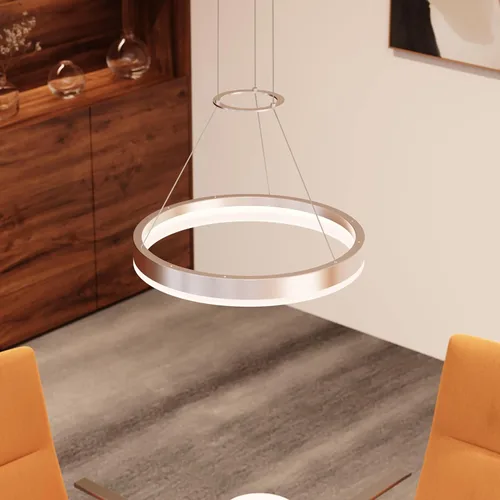 Miniatura 6 de Sonneman Corona - Anillo colgante LED regulable de 16 pulgadas para isla de cocina, comedor o sala de estar, aluminio satinado brillante Aluminio