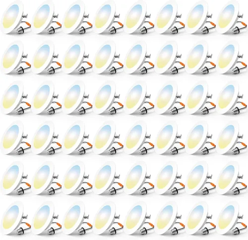 Miniatura 8 de FREELICHT Paquete de 24 unidades de iluminación LED empotrada de 4 pulgadas, 5CCT seleccionable, luces LED de lata planas regulables, 7W, 700LM, ETL
