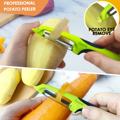 Miniatura 4 de GANNK Peladores de papas para cocina, pelador Y para manzana, fruta, zanahoria, calabacín, pepino, papas, pelador de verduras de buen agarre que
