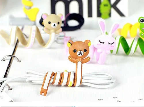 Miniatura 2 de yueton Paquete de 10 unidades de lindos conejos, conejo, gato, osos, organizador de cables, auriculares, auriculares, auriculares, enrollador