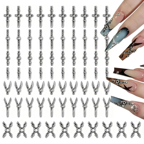 Miniatura 12 de WOKOTO 600 dijes de uñas de pirámide punk dorados, remaches de pirámide de oro 3D para uñas, tachuelas de metal punk, dijes de uñas góticas