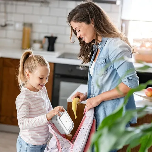 Miniatura 7 de GOLDEN KEY Caja Bento de acero inoxidable de 27 onzas para niños, lonchera de acero inoxidable de 27.1 fl oz con contenedor de condimentos a prueba