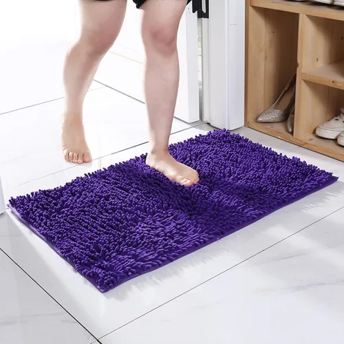 Miniatura 13 de Alfombra de baño de felpilla de felpa color beige, antideslizante, gruesa, lavable, de secado rápido, tapete de ducha lanudo y suave, rectangular