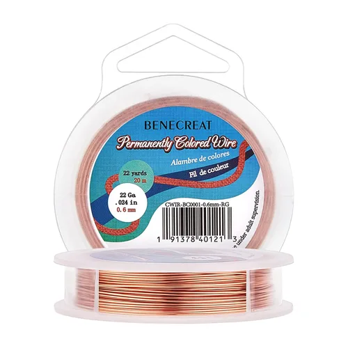 Miniatura 23 de BENECREAT Alambre de cobre para cuentas de joyería de calibre 18, resistente al deslustre, alambre de metal de bronce antiguo para hacer joyas