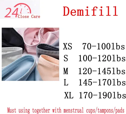 Miniatura 5 de Demifill Adolescente Niñas Periodo Ropa Interior Algodón Suave Mujeres Bragas Para Adolescentes Escritos