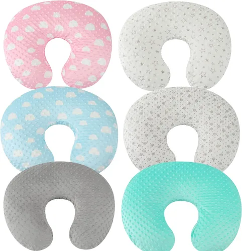 Miniatura 7 de Set de fundas para almohada de lactancia Dot 2 piezas, fundas ultra suaves compatibles con almohada Boppy, funda estándar para bebé niño niña gris