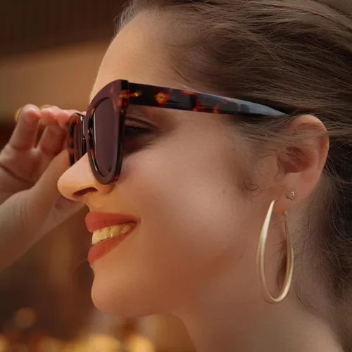 Miniatura 4 de Dollger Gafas de sol retro de ojo de gato para mujer y hombre, estilo vintage, cuadrado, tortuga, concha, moda
