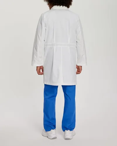 Miniatura 3 de Landau mens Unisex Relaxed Fit 5-pocket 4-button Mid-length Notebook Lab Coat 3174