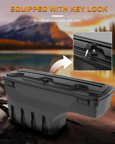 Miniatura 2 de ROADFAR Caja de almacenamiento de repuesto para caja de camión para Toyota para Tacoma 2019-2020 Caja de herramientas con cerradura para caja