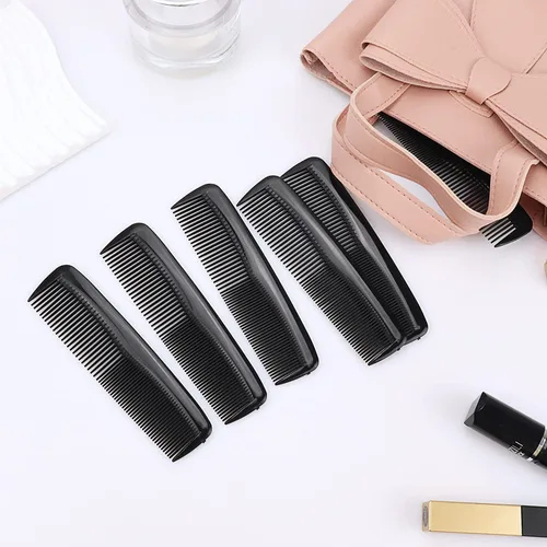 Miniatura 6 de Paquete de 100 peines envueltos individualmente, negro (100), plástico, peine para el cabello, para hotel, Airbnb, refugio, sin hogar, hogar
