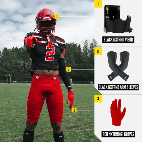 Miniatura 6 de Visera de fútbol americano Nxtrnd VZR1, tecnología de lente plana, se adapta a cascos de fútbol americano para adultos y jóvenes