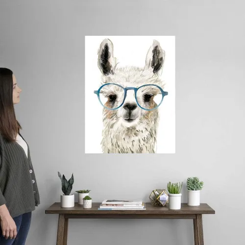 Miniatura 2 de CANVAS ON DEMAND Vinilo decorativo Hip Llama II, obra de arte infantil