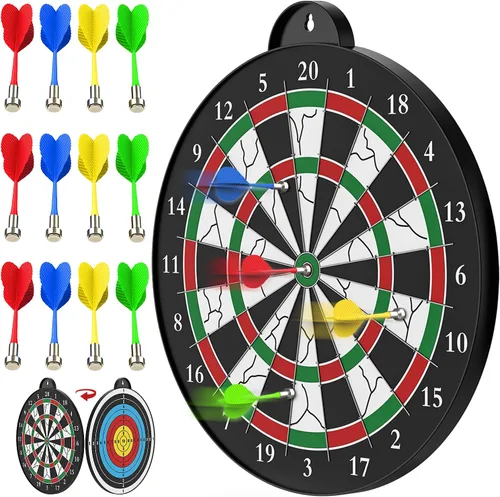 Tablero magnético de dardos – 12 dardos magnéticos – Excelente juego de interior y juegos de fiesta – Regalos para niños de 5, 6, 7, 8, 9, 10, 11,