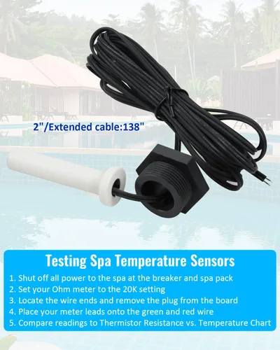 Miniatura 5 de Sensor de temperatura R0456500, apto para Jandy/Zodiac/Legacy piscina y calentadores de spa, reemplazar R0456600 R0523900 R0477300 6204-209