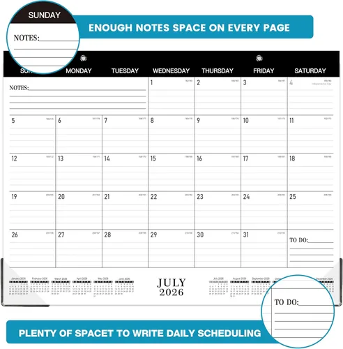 Miniatura 5 de Calendario de escritorio 2026, enero de 2026, diciembre de 2026, calendario de escritorio/pared de 12 meses, 15 x 12 pulgadas, papel grueso