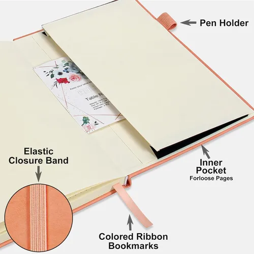 Miniatura 6 de Daofary - Cuaderno de diario A5, cuadernos en blanco de cuero, 160 páginas, diario de papel grueso de 100 g/m², cuaderno de escritura con tapa dura