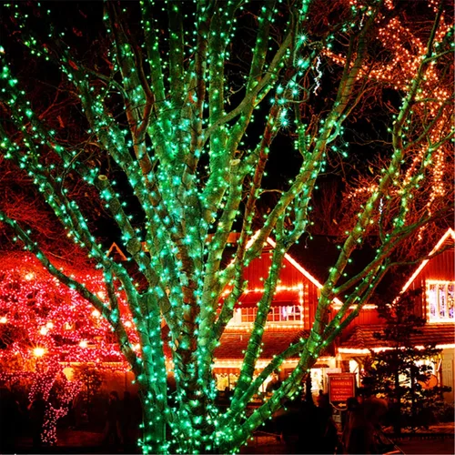 Miniatura 3 de Iluminación del hogar de 66 pies. Mini luces decorativas de Navidad de 200 luces LED de alambre verde, luces de hada estrellada enchufables, 8 modos