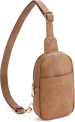 Miniatura 99 de Telena Riñonera pequeña para mujer, de cuero, cangureras, bolsa de pecho para mujer