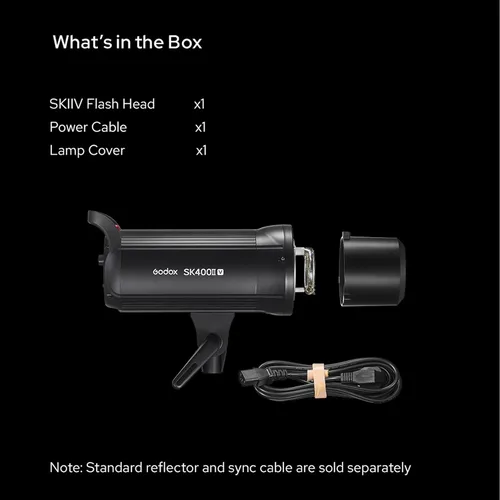 Miniatura 6 de Godox SK400II-V SK400II V 400Ws 5700±200K luz estroboscópica, sistema inalámbrico X 2.4G integrado, panel LCD transparente, con lámpara de modelado