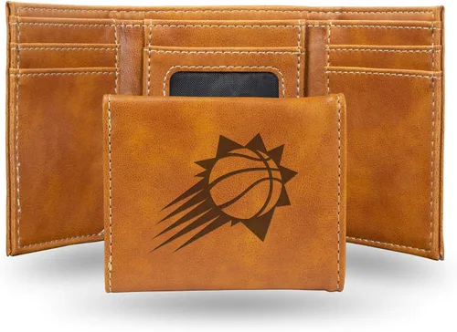 Miniatura 11 de NBA Rico Industries - Billetera triple grabada con láser y tres pliegues, accesorio para hombre Negro