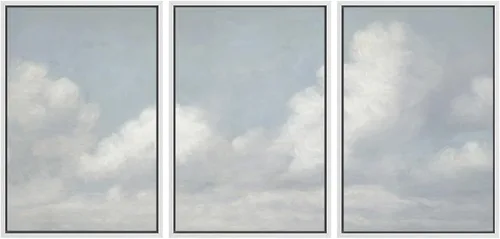 Miniatura 65 de SIGNWIN Lienzo enmarcado para pared, juego de arte dramático de cielo tormentoso, ilustraciones de paisaje nuboso Moody, arte moderno decorativo