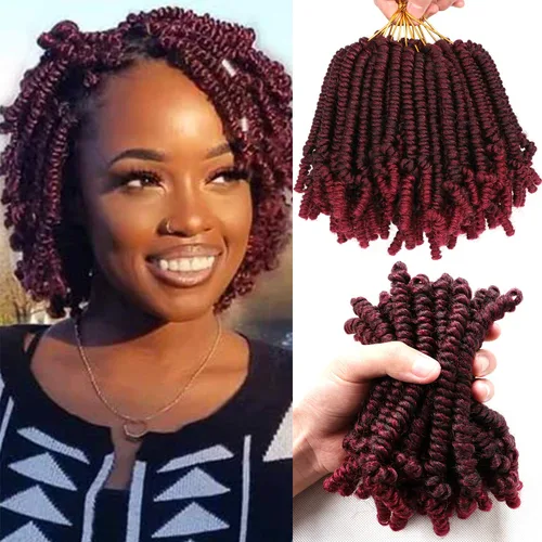 Miniatura 21 de 8 paquetes de cabello corto Bob Spring Twist de ganchillo para niños de 6 pulgadas, cabello de ganchillo pretrenzado estilo Passion Twist para T27#