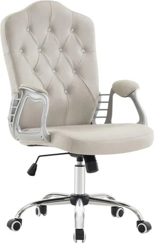 BarberPub Silla ajustable para oficina en casa, silla de trabajo con soporte lumbar, bonita estación giratoria de uñas, ergonómica con reposabrazos,