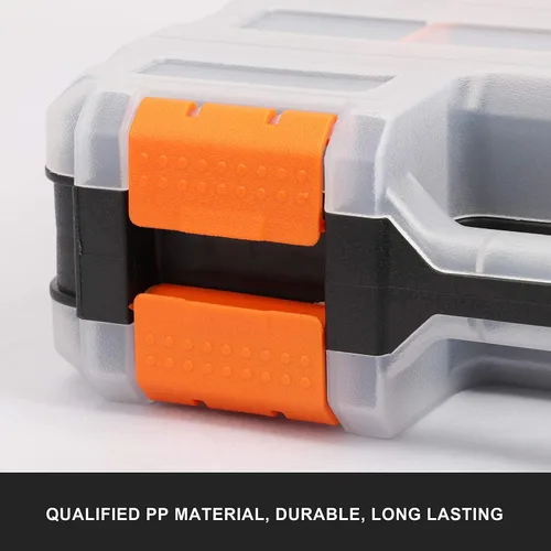 Miniatura 7 de Mayouko Organizador de herramientas de doble cara, separadores de plástico extraíbles personalizables, almacenamiento de caja de hardware, excelente