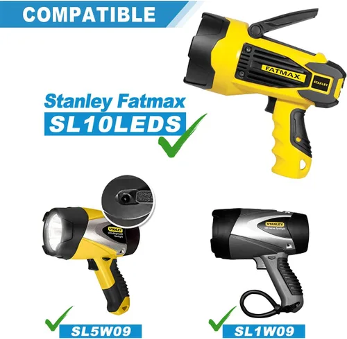 Miniatura 3 de Adaptador de CA compatible con Stanley Fatmax SL10LEDS 10 vatios Li-ION LED foco recargable, SL1M09 SL5W09 HID0109 FL5W10 FL3WBD linterna recargable