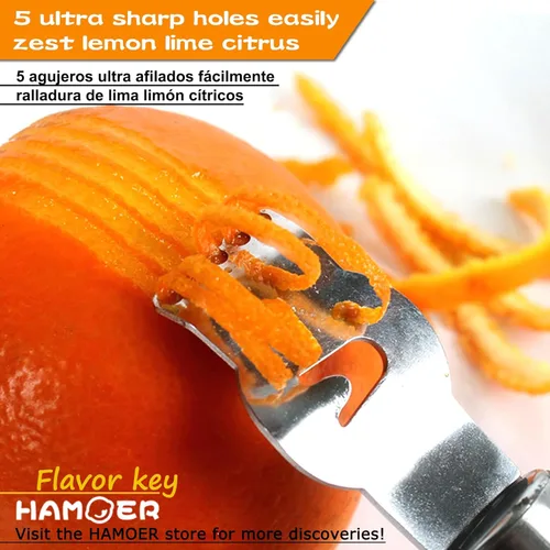 Miniatura 7 de Herramienta Rallador de Cítricos y Limón para KitchenAid - Cuchillo raspador con surcos múltiples y canal, hoja de acero inoxidable y mango curvo