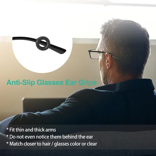 Miniatura 7 de Cojín de oreja para gafas, soporte de vidrio, agarre para las orejas, almohadillas de silicona antideslizantes para anteojos, ganchos para las 12