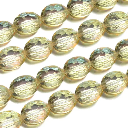 Miniatura 25 de 50pcs Checa 16mm (0.63 inch) Grande facetado Plano Oval Cristal Cuentas Espaciador Amatista Púrpura