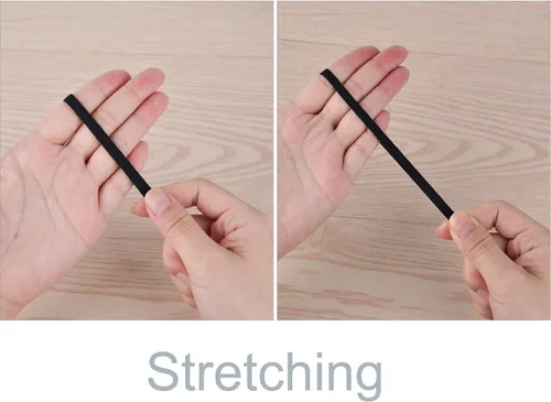 Miniatura 4 de Coopay Bandas elásticas planas de 45 yardas de largo, 1/2 pulgada de ancho, cuerda elástica plana para coser proyectos de bricolaje, artes y Negro