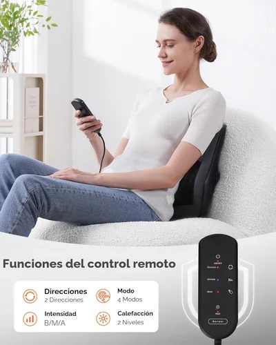 Miniatura 6 de Masajeador de cuello y espalda con calor, masajeadores eléctricos para cuello y espalda, almohada de masaje 3D para espalda, cuello, hombros, alivio