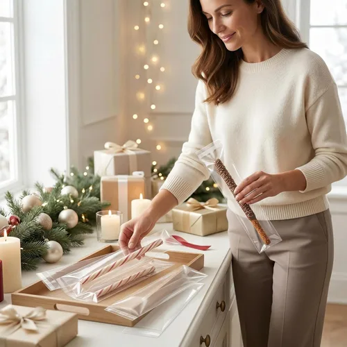 Miniatura 5 de 200 bolsas de celofán transparentes con autocierre adhesivo de 0.001 pulgadas, de plástico OPP para galletas horneadas y útiles para fiestas como