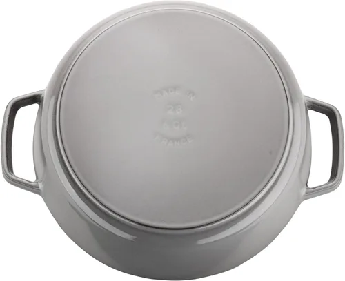 Miniatura 2 de Staub Hierro Fundido 6-qt Cochon Poco Profundo Ancho Redondo Cocotte - Gris Grafito