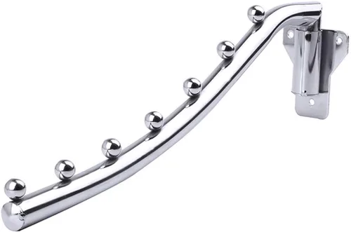 Miniatura 10 de Paquete de 2 percheros plegables montados en la pared, colgador plegable desmontable resistente con brazo oscilante, gancho de ropa de acero