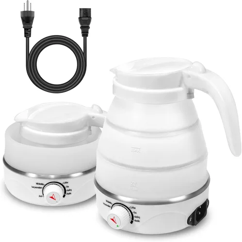 Hervidor de viaje plegable eléctrico portátil plegable para agua hirviendo, portátil para viajes al aire libre, imprescindible para té y café, apto