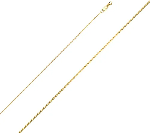 Miniatura 4 de Ioka Colgante de estrella de David de oro amarillo de 14 quilates con cadena de trigo de 0.035in