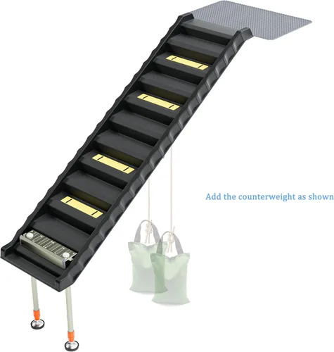 Miniatura 6 de Rampa plegable para piscina para perros con patas de 33 pulgadas para ajuste de altura libre, rampa de agua segura y de fácil acceso para perros
