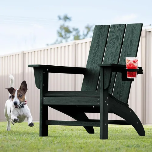 Miniatura 29 de Silla Adirondack moderna, sillas de patio de plástico HDPE para todo tipo de clima, silla para hoguera, sillas de césped al aire libre para terraza
