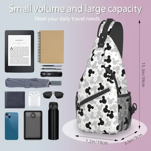 Miniatura 3 de BXXNOS Mochila bandolera de dibujos animados, mochila cruzada de viaje, senderismo, bolsa de pecho, mochila de día para mujeres y hombres, Clásico