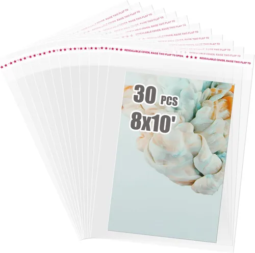 Miniatura 14 de Egofine Bolsas de celofán autosellables, 100 bolsas transparentes resellables para tapetes de fotos de 8.5 x 11 pulgadas