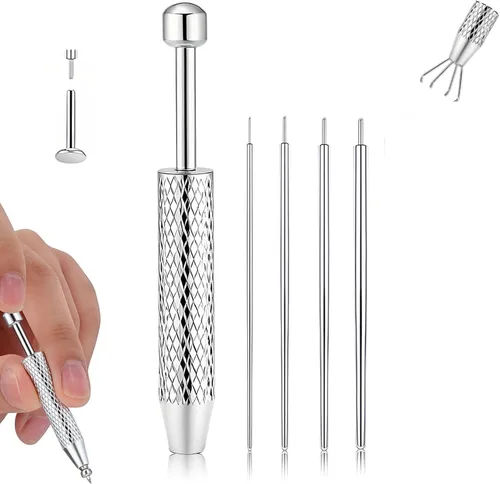 Miniatura 11 de Herramienta de Agarre de Bola Cónica para Perforación para Reemplazo de Joyería - Herramienta Aplicadora de Aretes de Acero Inoxidable con Parte
