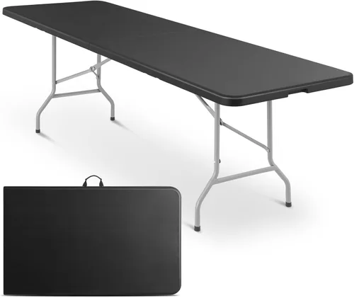 Miniatura 15 de Magshion Mesa plegable de plástico de 6 pies con asa para interiores y exteriores, mesa plegable de 6 pies para eventos de fiesta, color gris