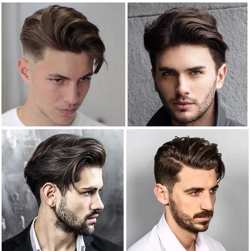 Miniatura 6 de Piezas de cabello humano para hombre, tupé, piel suave y fina con nudo en V de 0.001 in, sistema de reemplazo de cabello de 8 x 10 pulgadas