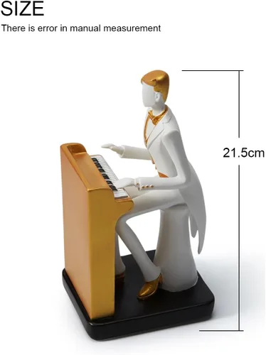 Miniatura 5 de HAUCOZE Estatua de músico, escultura de piano, decoración musical, regalo para amantes de la música, para estudio, sala de estar, oficina, 10