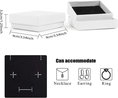Miniatura 44 de Caja de regalo, caja de regalo, caja de regalo, 12 cajas de regalo cuadradas de cartón para joyas, caja de regalo de papel de cartón relleno